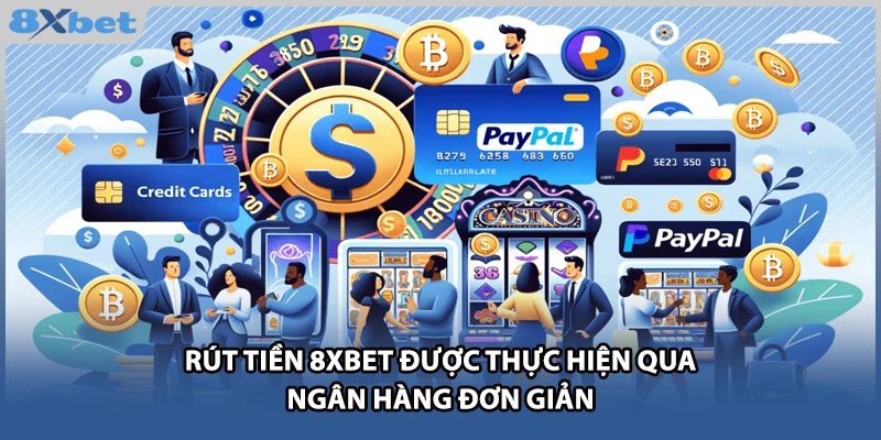 Rút tiền 8xbet được thực hiện qua ngân hàng đơn giản